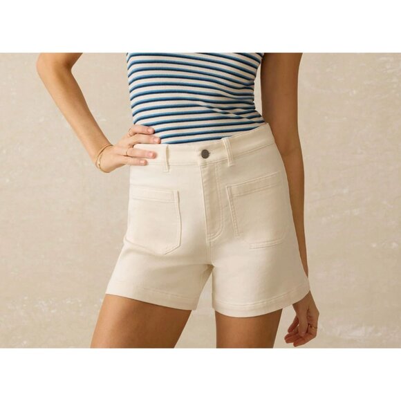 Faherty NWT Stretch Terry Short in Egret Size 27 - Picture 1 of 8